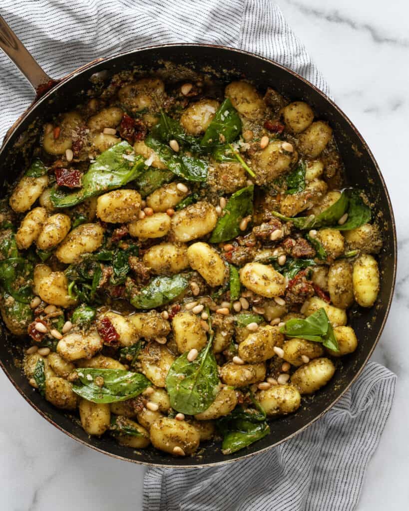 Easy Pesto Gnocchi with Sun Dried Tomatoes Last Ingredient