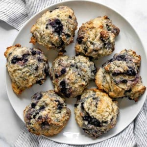 Blueberry scones on a plate.