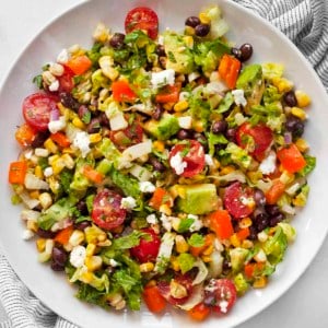 Mexican chopped salad on a plate.