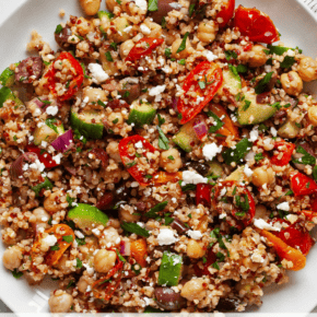 Quinoa salad on a a plate.
