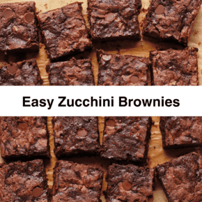 Zucchini brownies cut into squares.