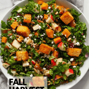Fall harvest salad on a plate.