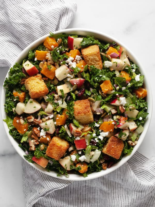 Fall harvest salad in a bowl.