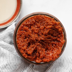 Pesto rosso in a jar.