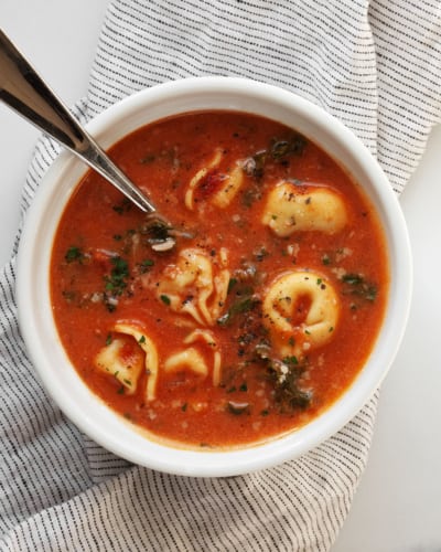 Creamy Tomato Tortellini Soup - Last Ingredient
