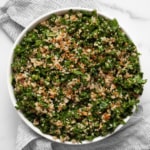 Kale quinoa salad in a bowl.