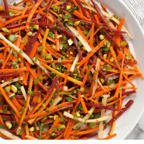 Carrot salad on a plate.