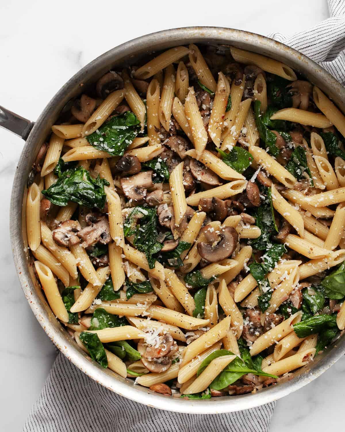 Easy Mushroom Spinach Pasta with Lemon - Last Ingredient