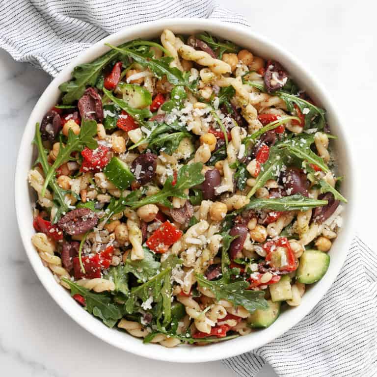 Arugula Pasta Salad with Chickpeas & Red Peppers - Last Ingredient