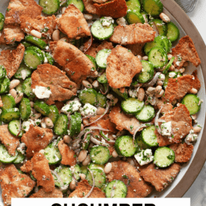 Cucumber feta salad in a bowl.