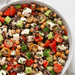 Lentil salad in a bowl.