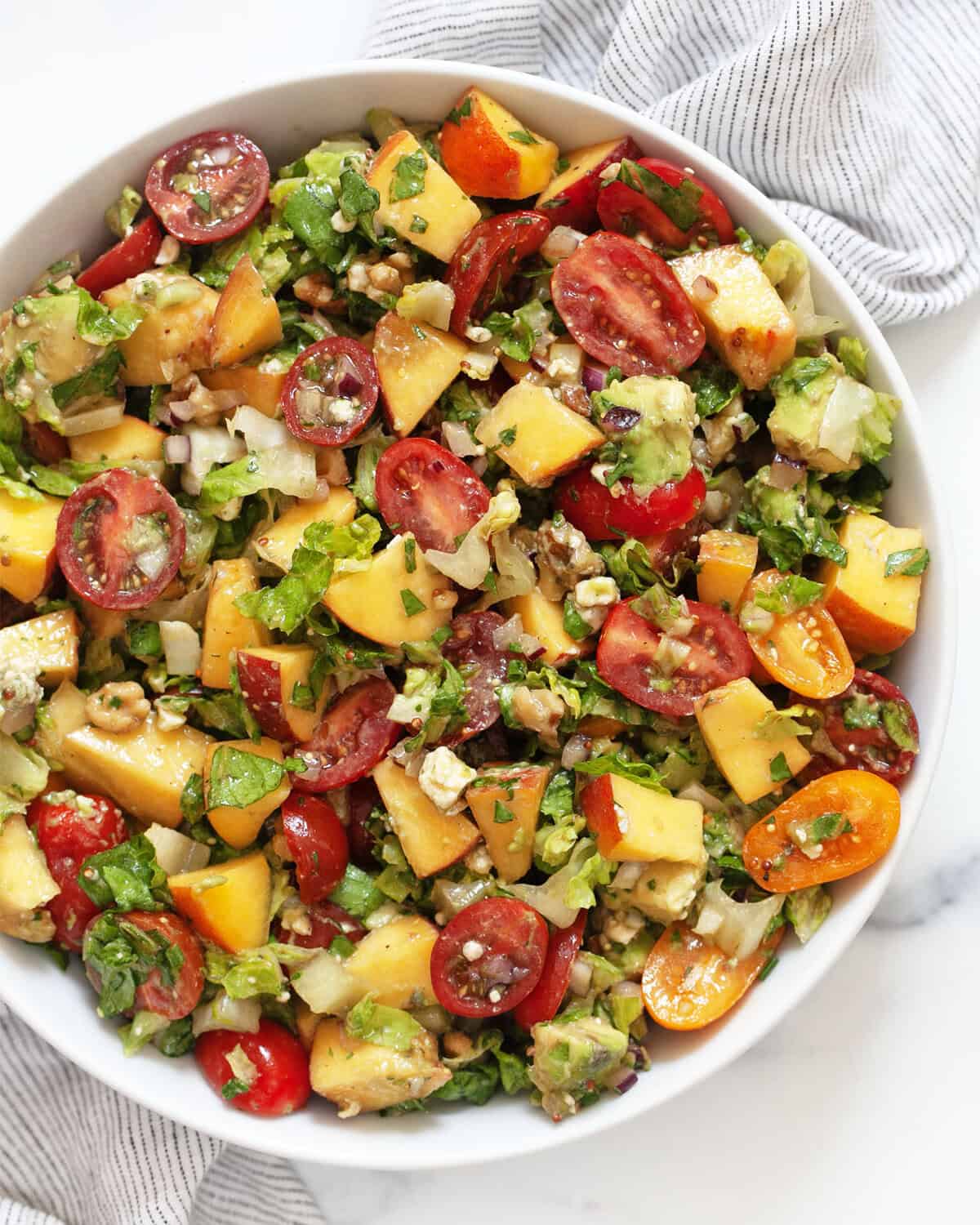 Summer chopped salad in a bowl.
