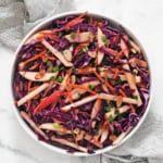 Red cabbage salad in a bowl.