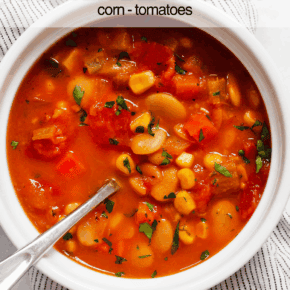 Bowl of butter bean soup.