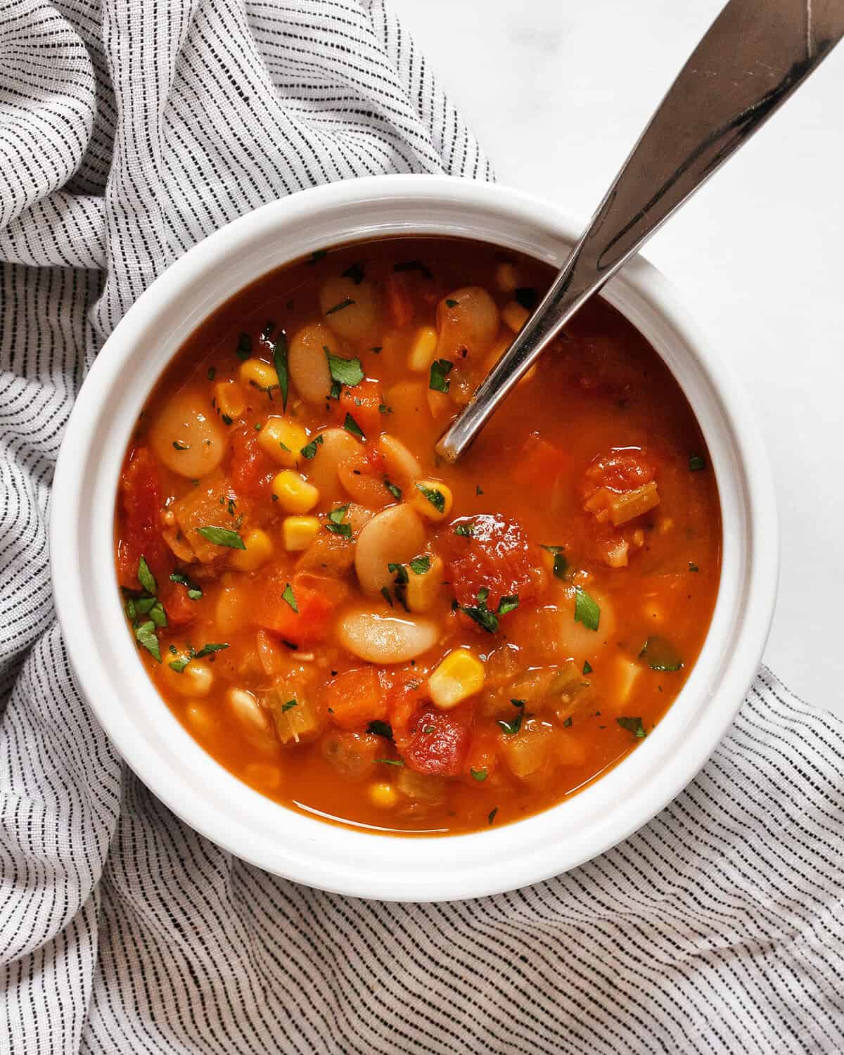 Bowl of butter bean soup.