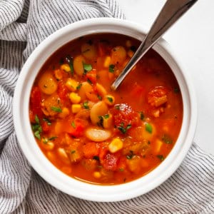 Bowl of butter bean soup.