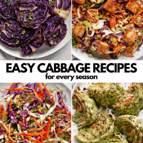 Four images of easy cabbage recipes for every season.