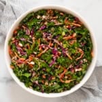 Crunchy kale slaw in a bowl.