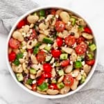 Butter bean salad in a bowl.