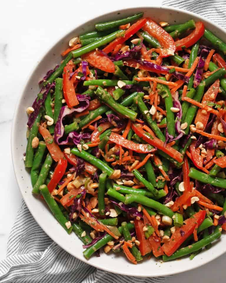 Green Bean Peanut Salad with Peanut Ginger Dressing - Last Ingredient