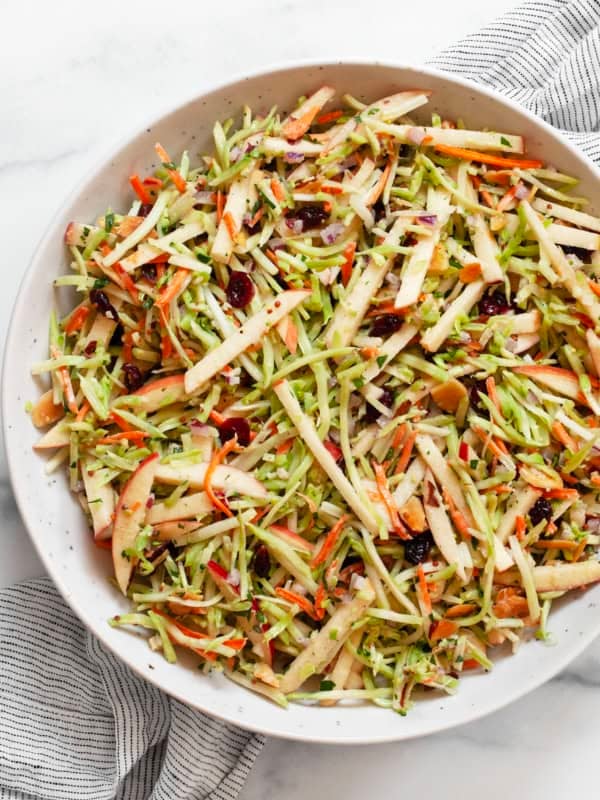 Broccoli apple salad in a bowl.