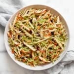 Broccoli apple salad in a bowl.