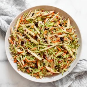 Broccoli apple salad in a bowl.